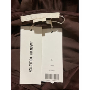 Jason Wu Elegant Brown Mixed Media Cape Dress Size 6 NWT