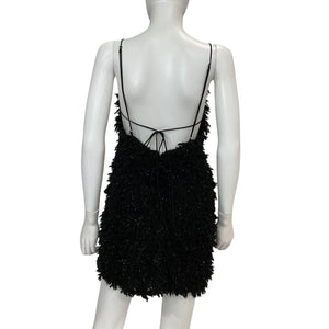 For Love & Lemons Textured Black Kamara Mini Dress Size M
