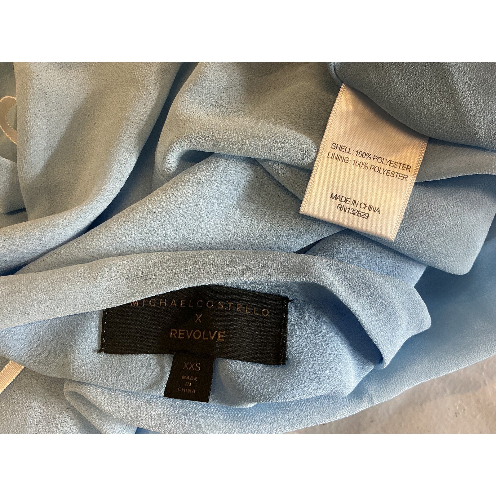 Michael Costello x Revolve 'Sunny' Blue Polyester Mini Dress Size XXS
