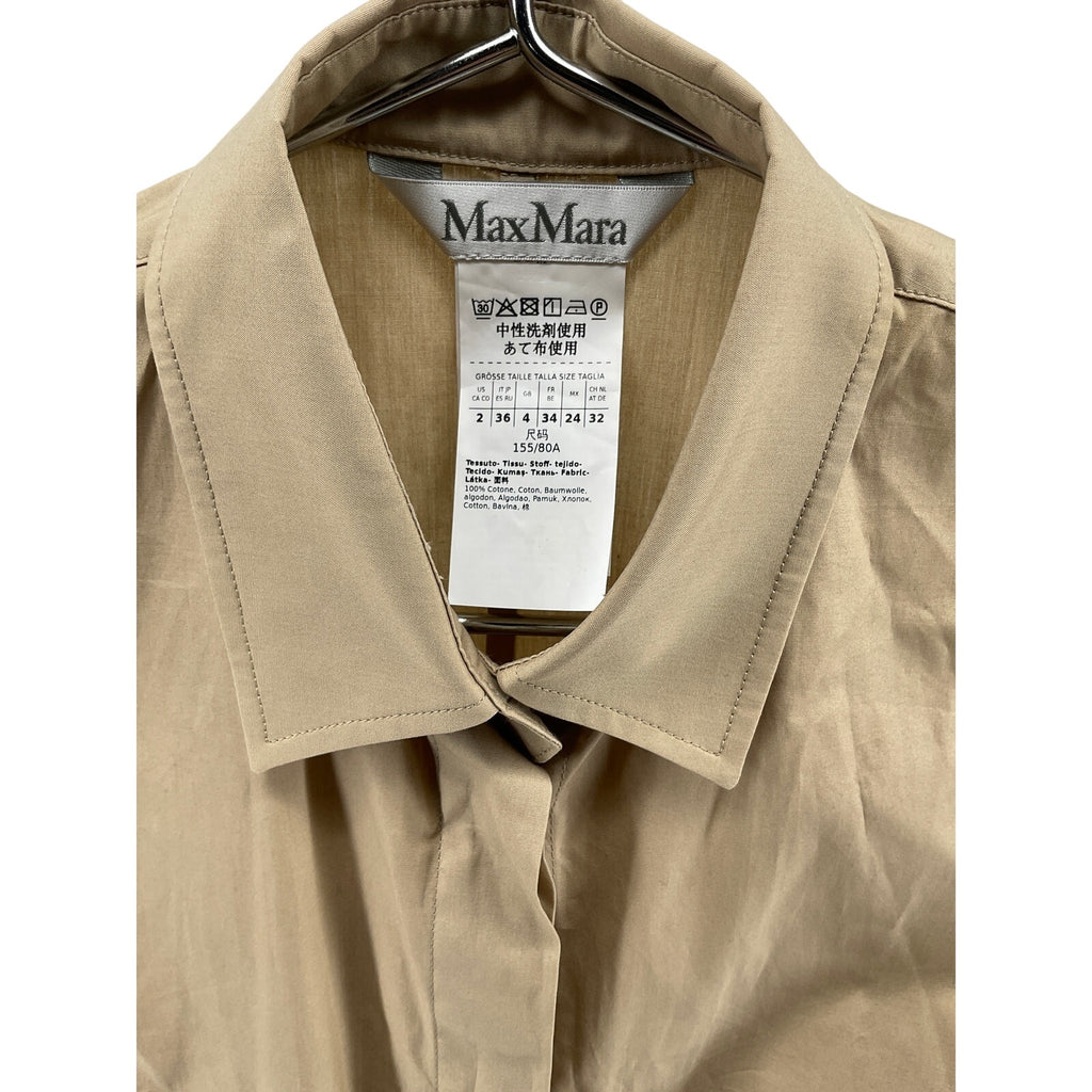 Max Mara 'Cuneo' Tan Cotton Top Size 2 - NWT