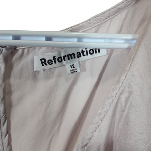 Reformation Silky Pink Kaye Size 12 Dress