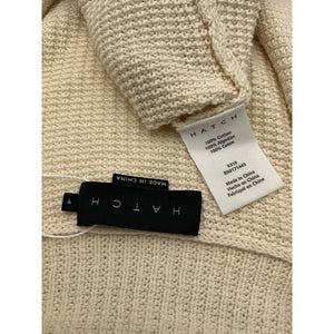 Hatch Textured Beige Crochet Scallop Cardigan Size 4
