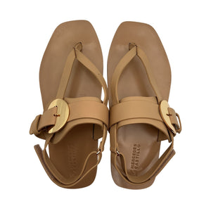 Mercedes Castillo Minimalist Tan Astra Sandals Size 10