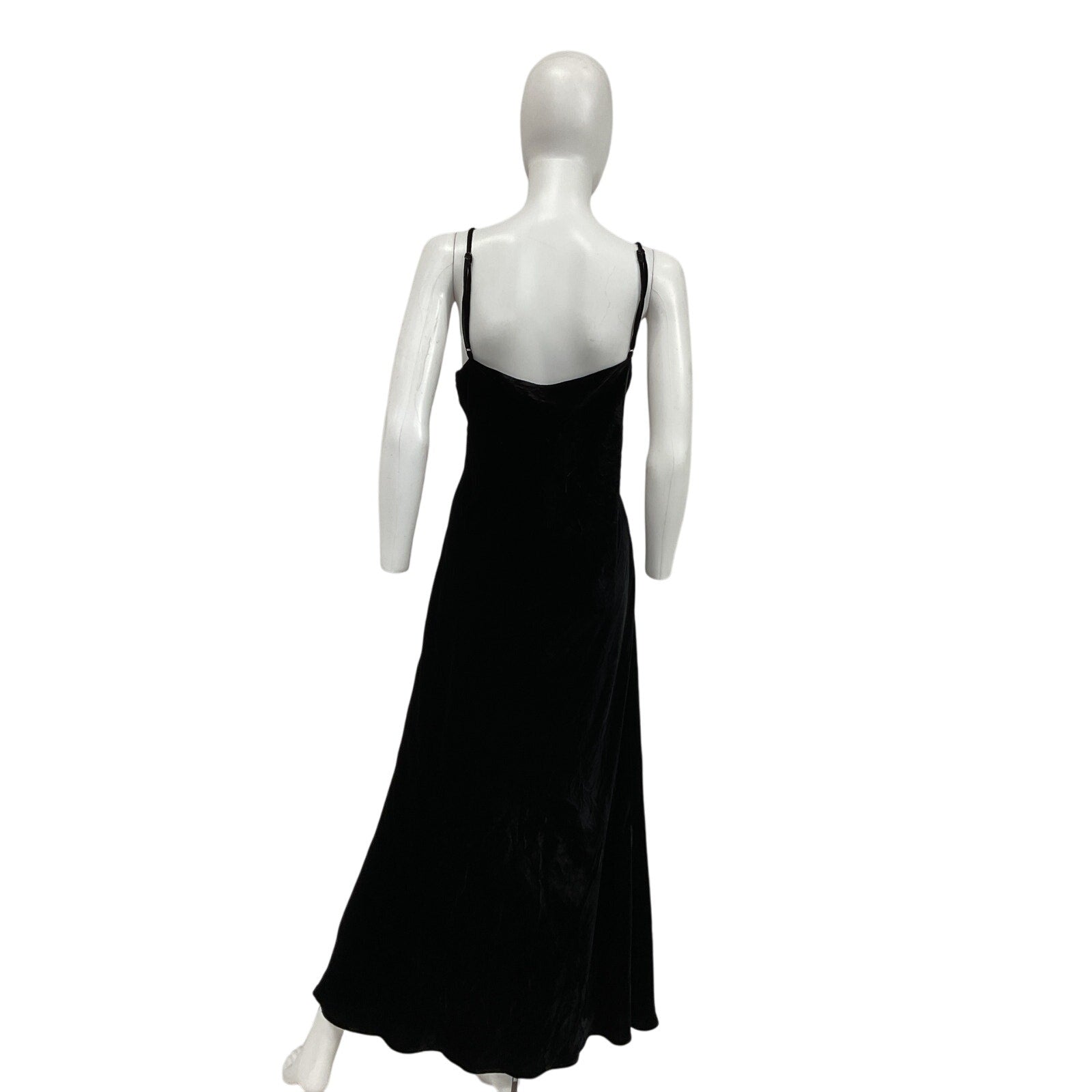 L'Agence 'Seridie' Black Viscose Velvet Slip Dress Size 18