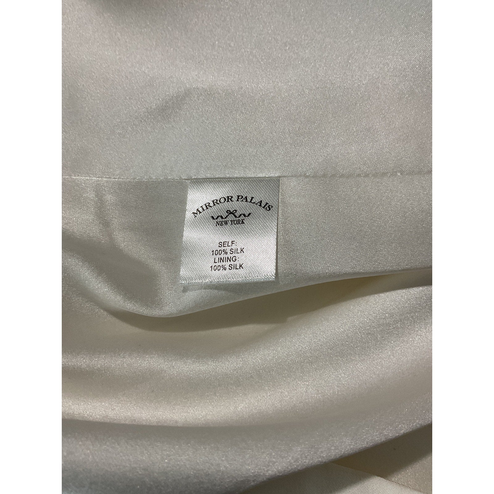 Mirror Palais Strapless White Silk Opera Lady Length Dress Pearl Size S