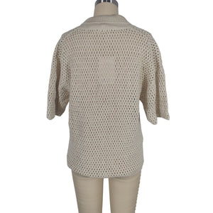 Frame Textured Ecru Open Weave Cardigan Size XS