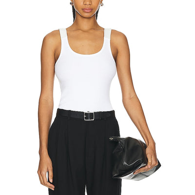 Helmut Lang Ribbed White Strap Tank Top Size XS
