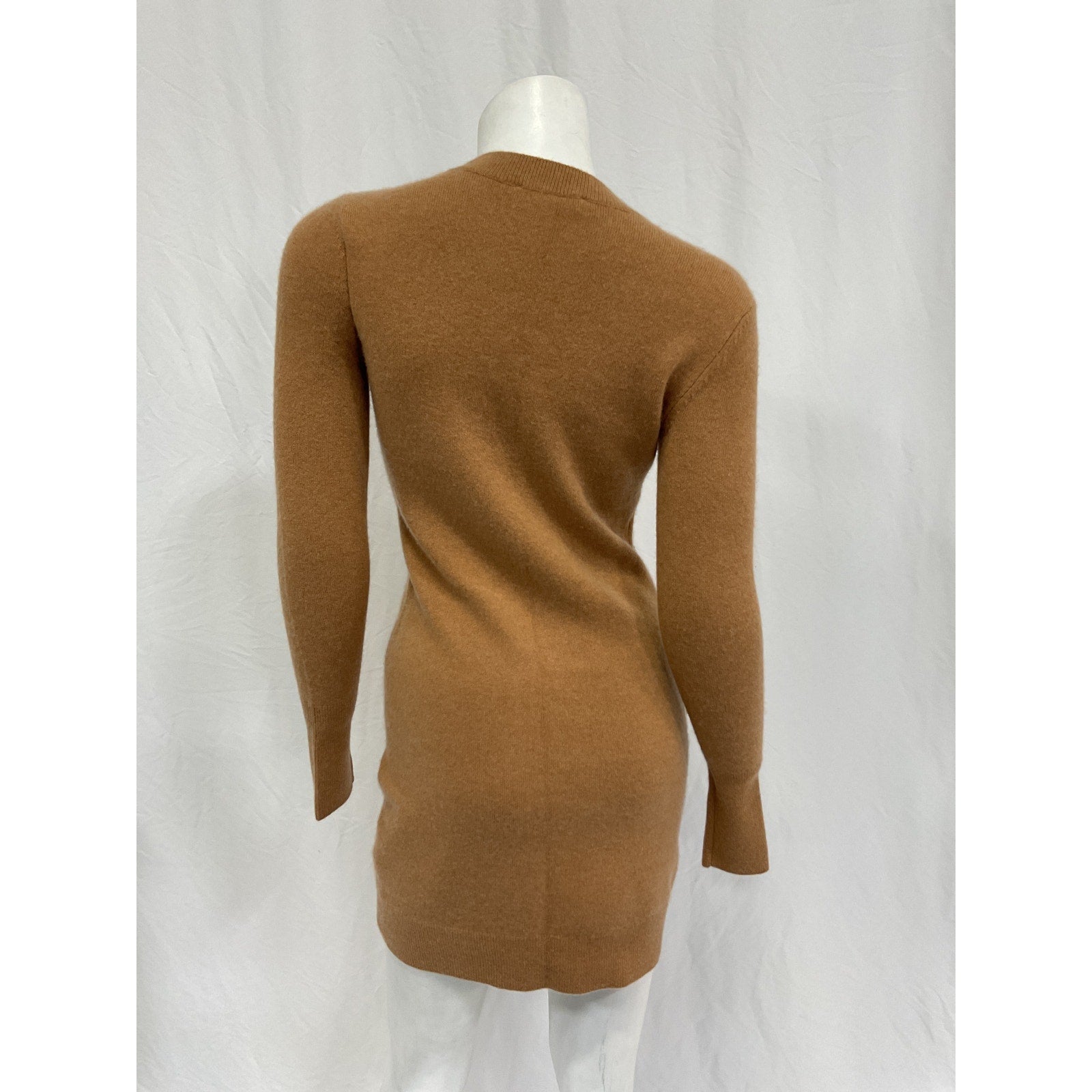 Frame Cut Out Mini Tan Cashmere Dress Size XS