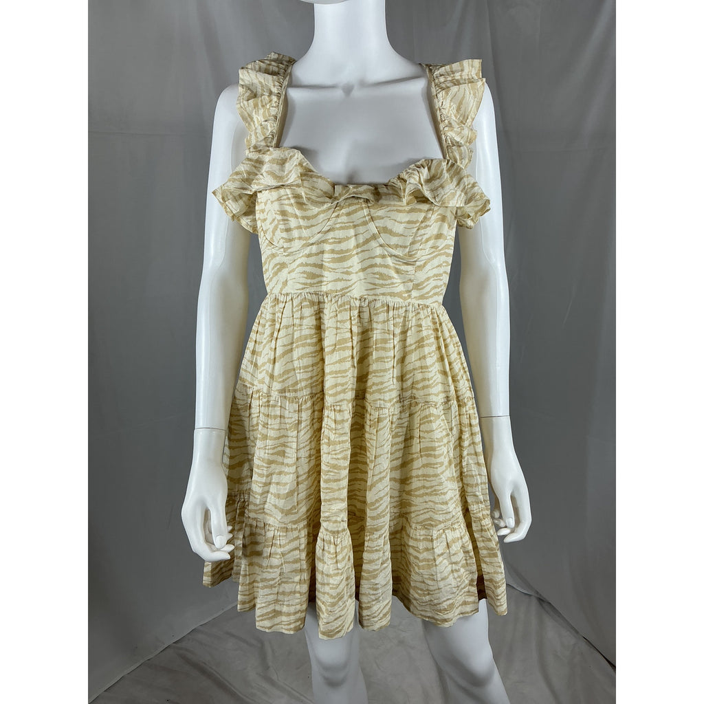 Tularosa 'Sara' Beige Cotton Mini Dress Size M