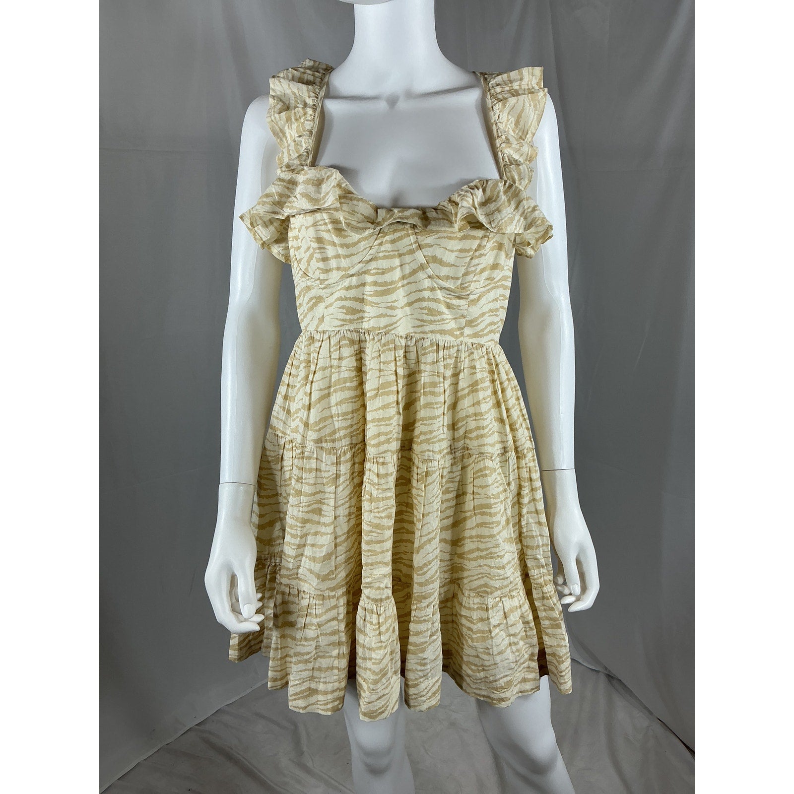 Tularosa 'Sara' Beige Cotton Mini Dress Size M