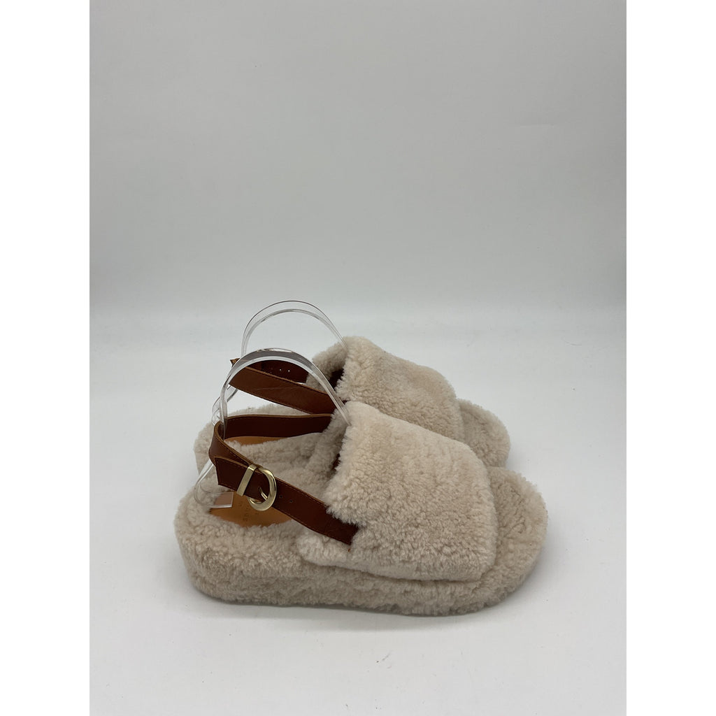 Sézane 'Greta' White Wool Mule Souliers Size 40