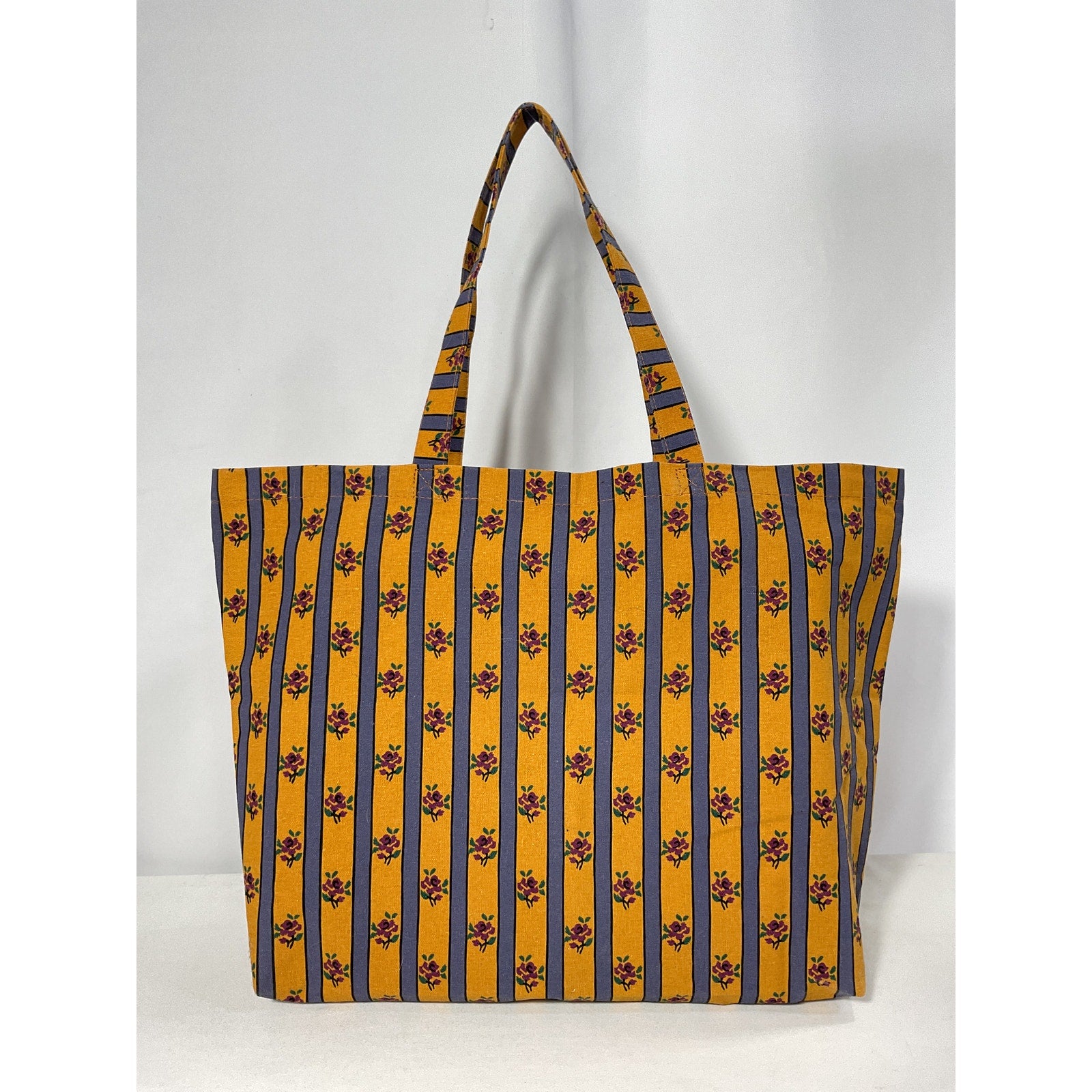 S�zane Orange x Mdlo Yellow Canvas Open Top Tote Bag