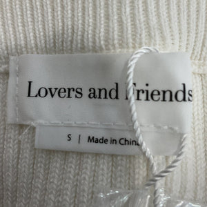Lovers And Friends Feathered White Ellerie Mini Dress Size S NWT