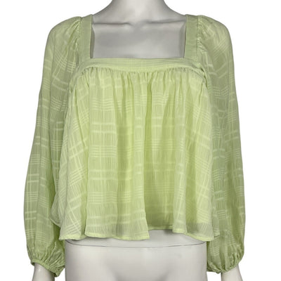 Tularosa Sheer Green Thera Top Blouse Size S
