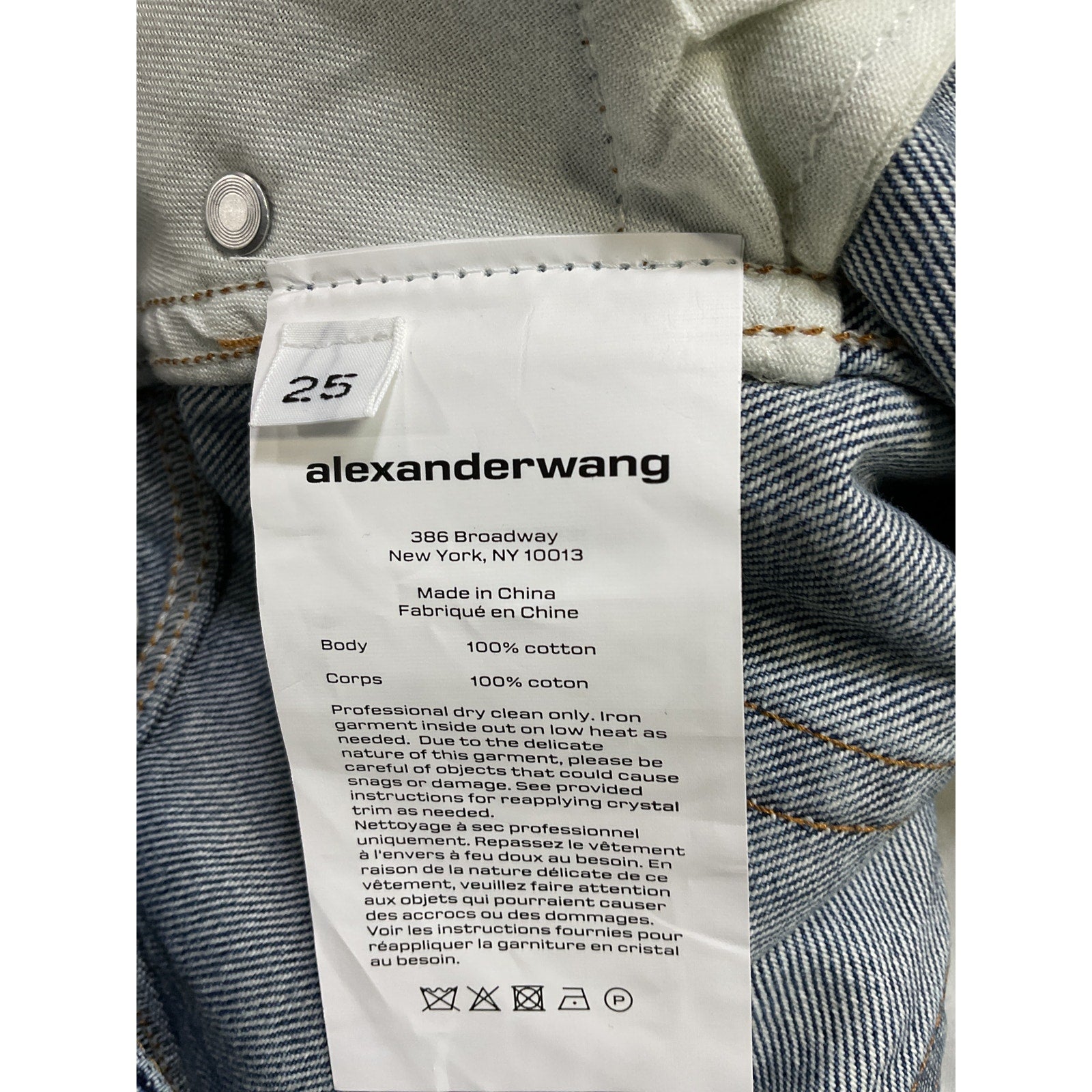 Alexander Wang 'Pinstripe' Blue Crystal Embellished Denim Mini-Skirt Size 2