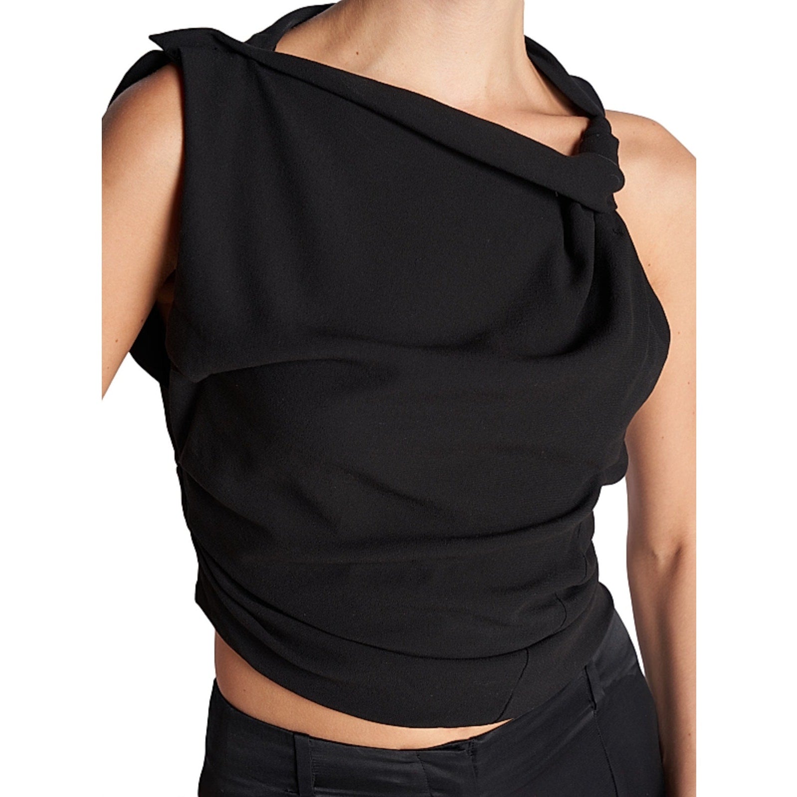 Acne Studios 'Knotted' Black Shoulder Top Size 32