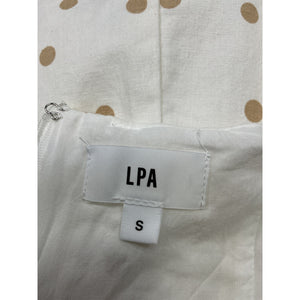 Lpa Polka Dot White Linen Fit & Flare Size S