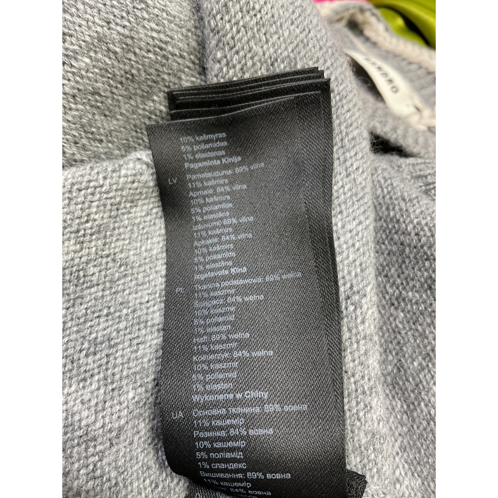 Sandro Wool And Cashmere Grey Wool Sweater Size S