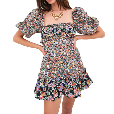For Love & Lemons Floral Multicolor Hudson Mini Dress Size S