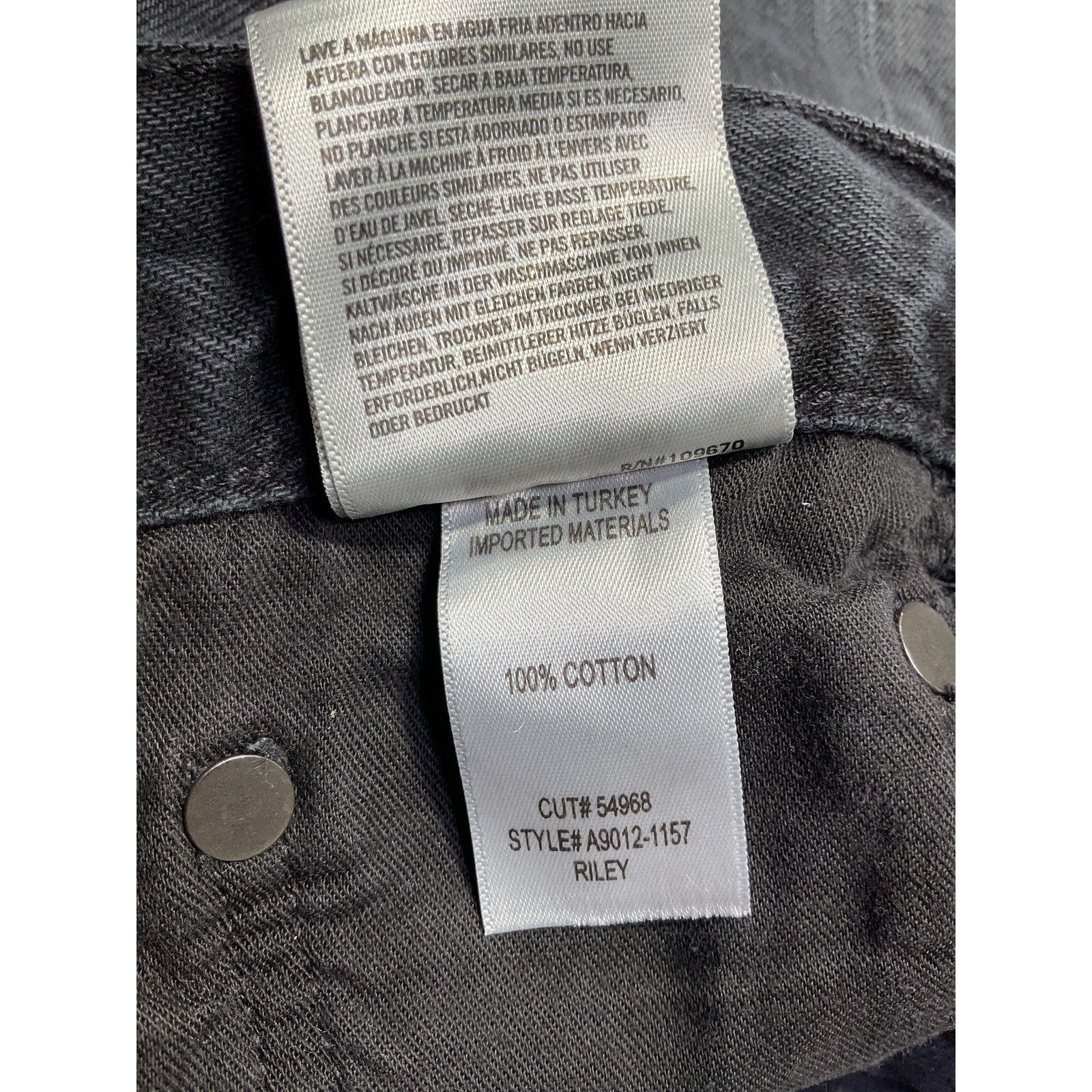Agolde 'Riley' Black Cotton Short Size 24