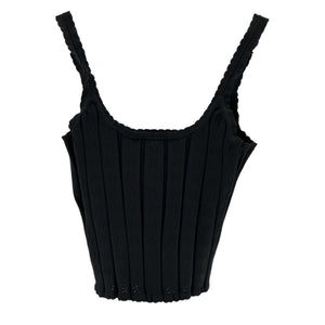 Alexander Wang Ribbed Black Logo Tank Top Size M
