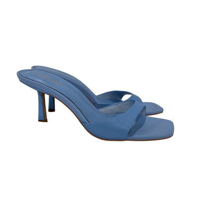 Alias Mae Sleek Sky Blue Leather Liza Mule Sandals Size 38 EU / US 8