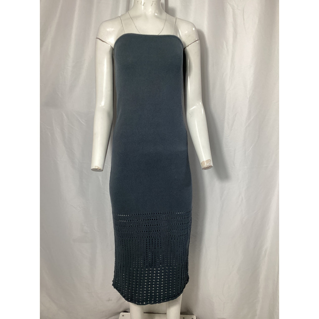 Reformation 'Livvy' Black Open Knit Sweater Dress Size M