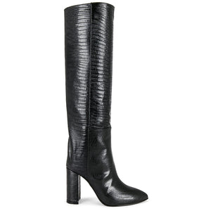 Toral Sleek Black Tall Leather Boots Size 40 EU / US 10