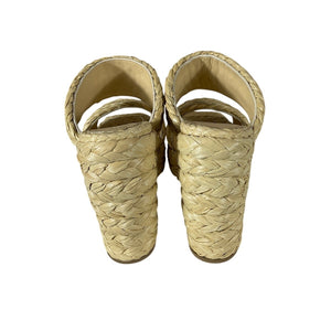 Bottega Veneta Braided Jute Trinity Platform Sandals Size US 8.5