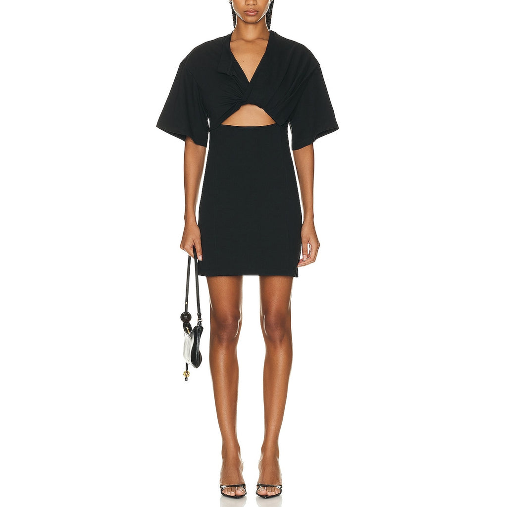 Jacquemus La Robe T-Shirt 'Bahia' Black Cotton Dress Size S