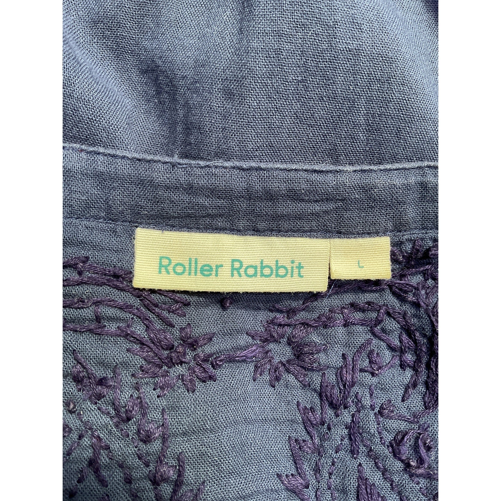 Roller Rabbit Lucknow Blue Cotton Serafina Tunic Size L