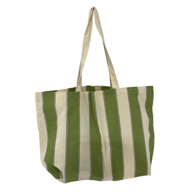 Sézane Striped Green Bonjour Tote Bag