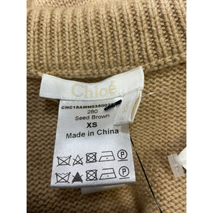 Chloé Brown Cashmere V-Neck Sweater Vest Size XS