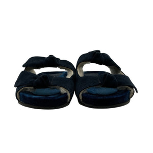 Alexandre Birman Shearling Lined Blue Clarita Slides Size 37.5 EU / 7.5 US