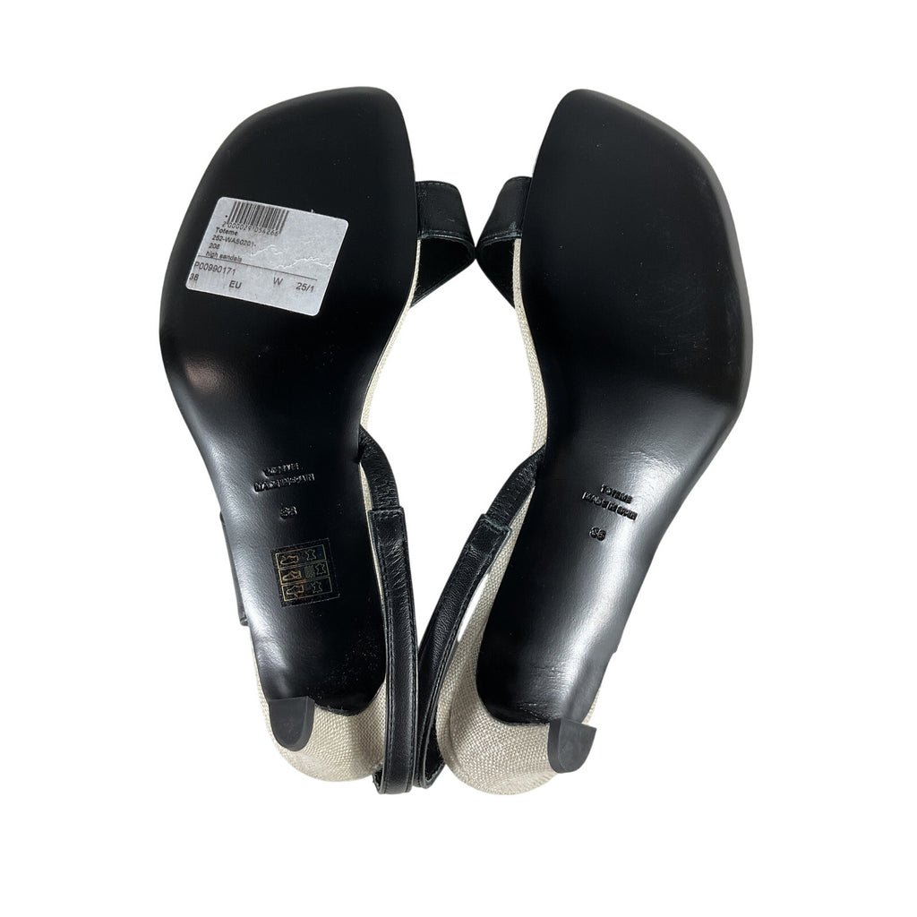 Toteme 40 Black Leather Thong Sandals Size 8