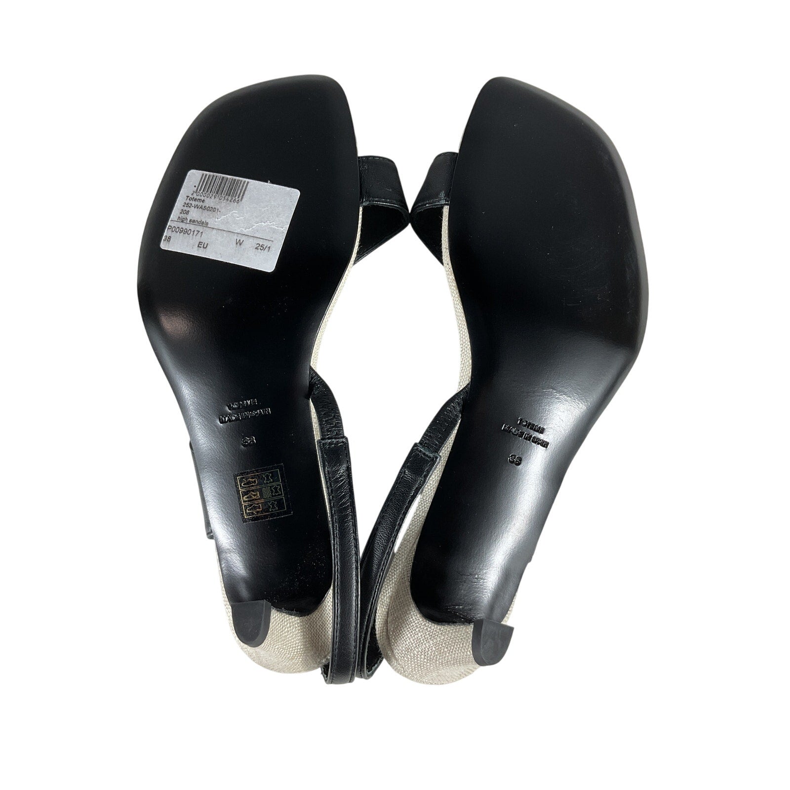 Toteme 40 Black Leather Thong Sandals Size 8
