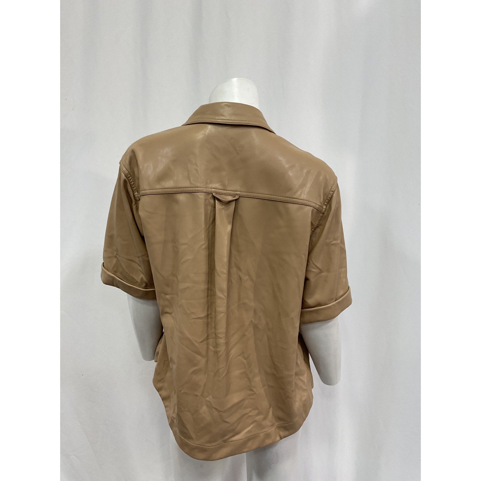 Simkhai 'Joselin' Tan Vegan Leather Shirt Size M