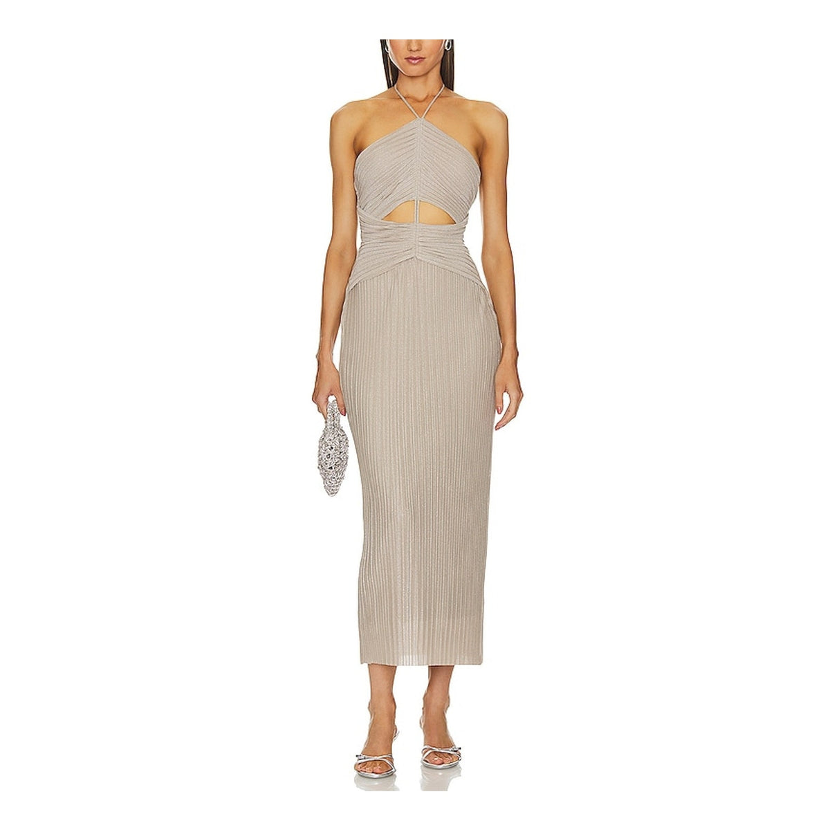 Significant Other Ruched Beige Nyah Dress Size 6 US / AU 10