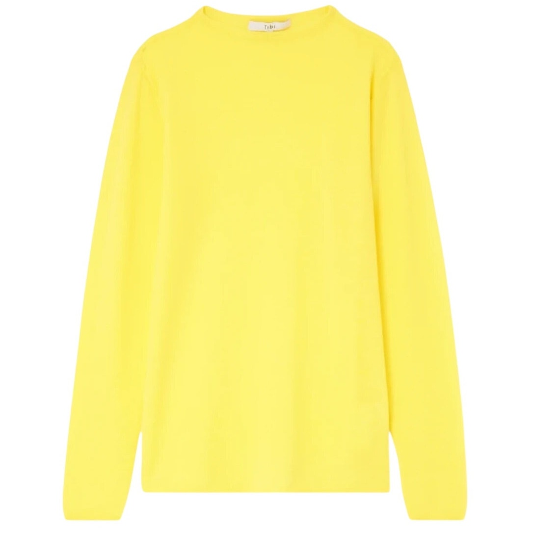 Tibi Vibrant Yellow Wool Blend Sweater Size L