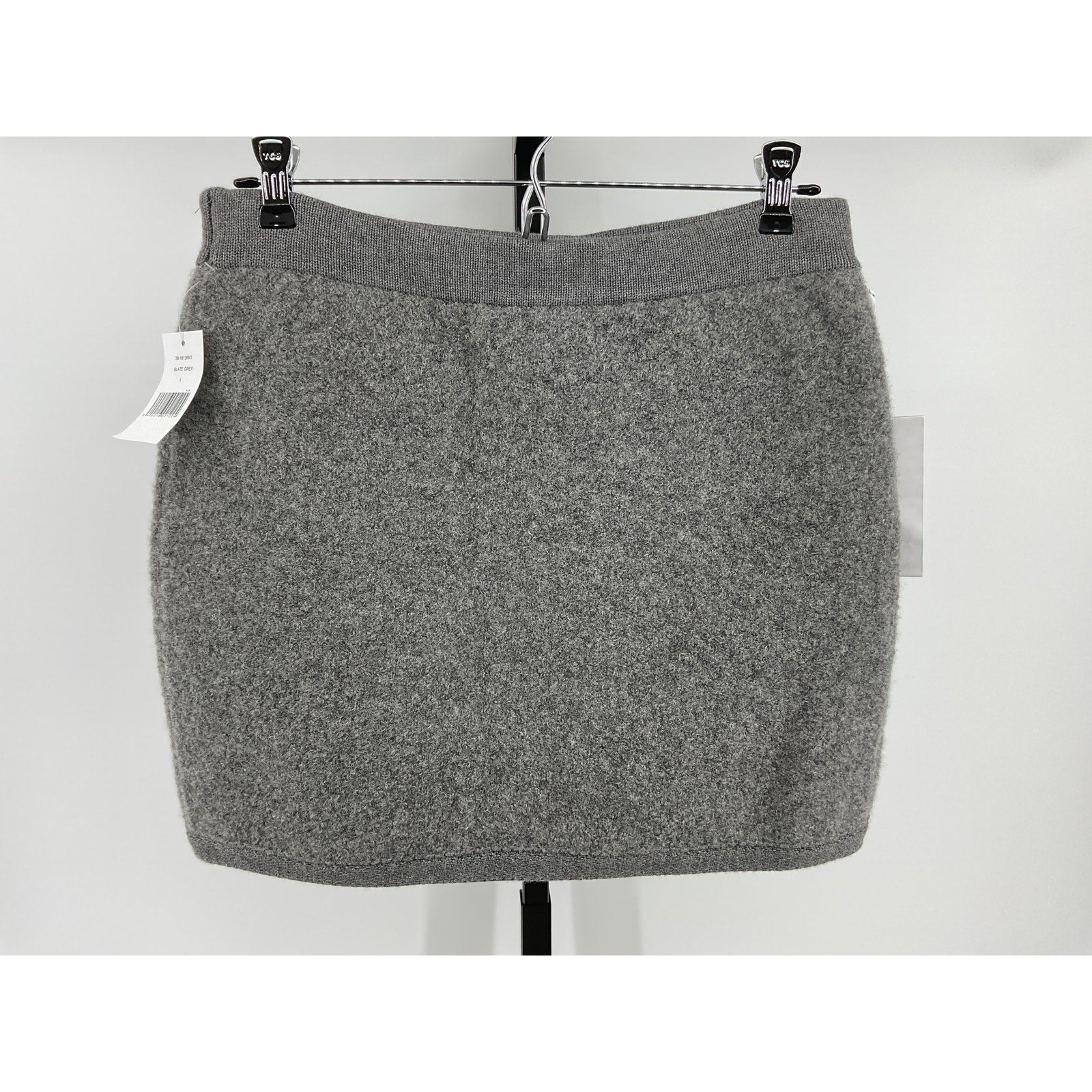 Ronny Kobo 'Dalya' Grey Viscose Knit Mini Skirt Size L - NWT