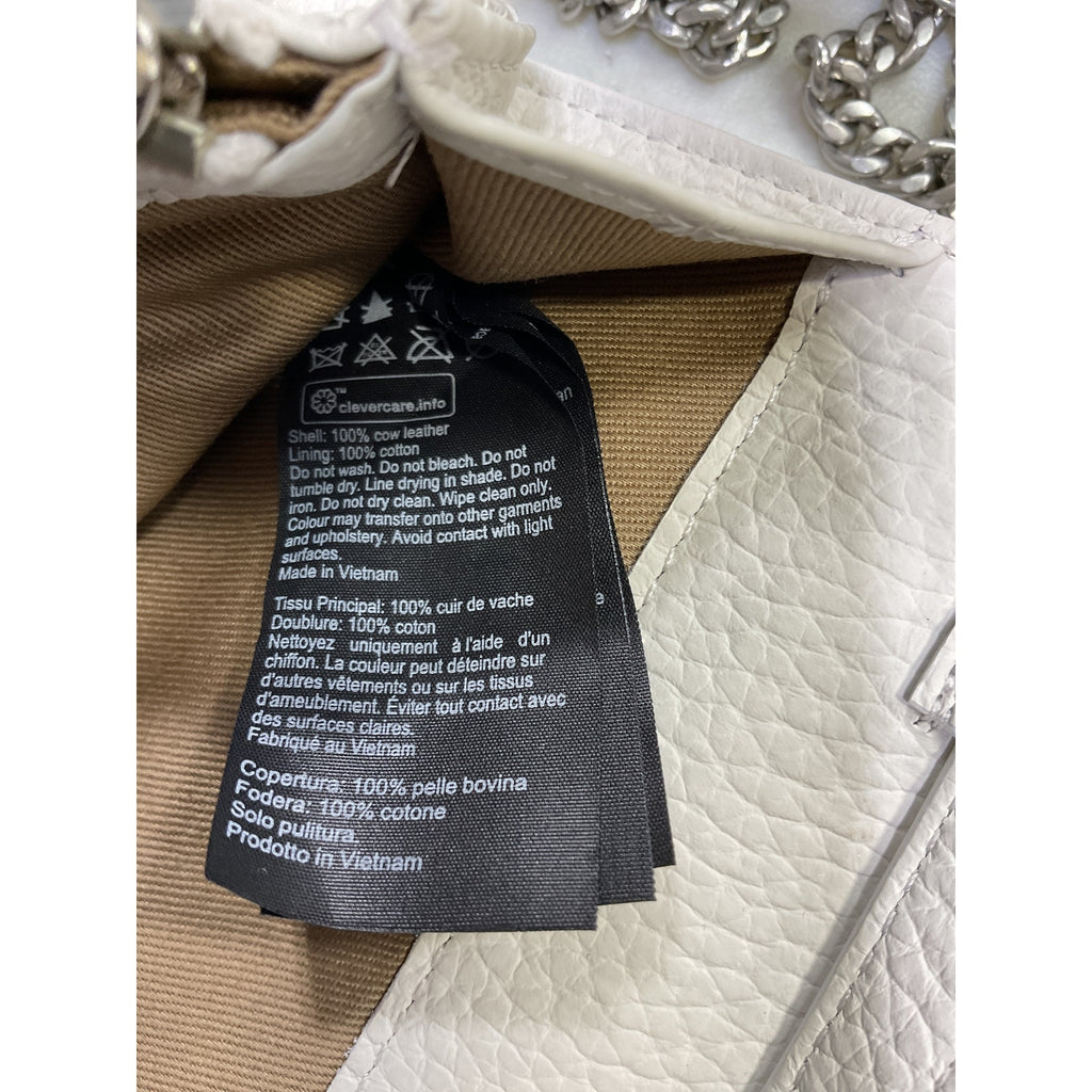 Allsaints 'Fetch' White Pebbled Leather Chain Crossbody Wallet