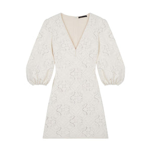 Maje 'Richet' White V Neck Sequined Mini Dress Size 36