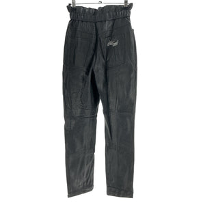 Philosophy Di Lorenzo Serafini Faux Textured Leather Black Paperbag Waist Pants Size 2 NWT