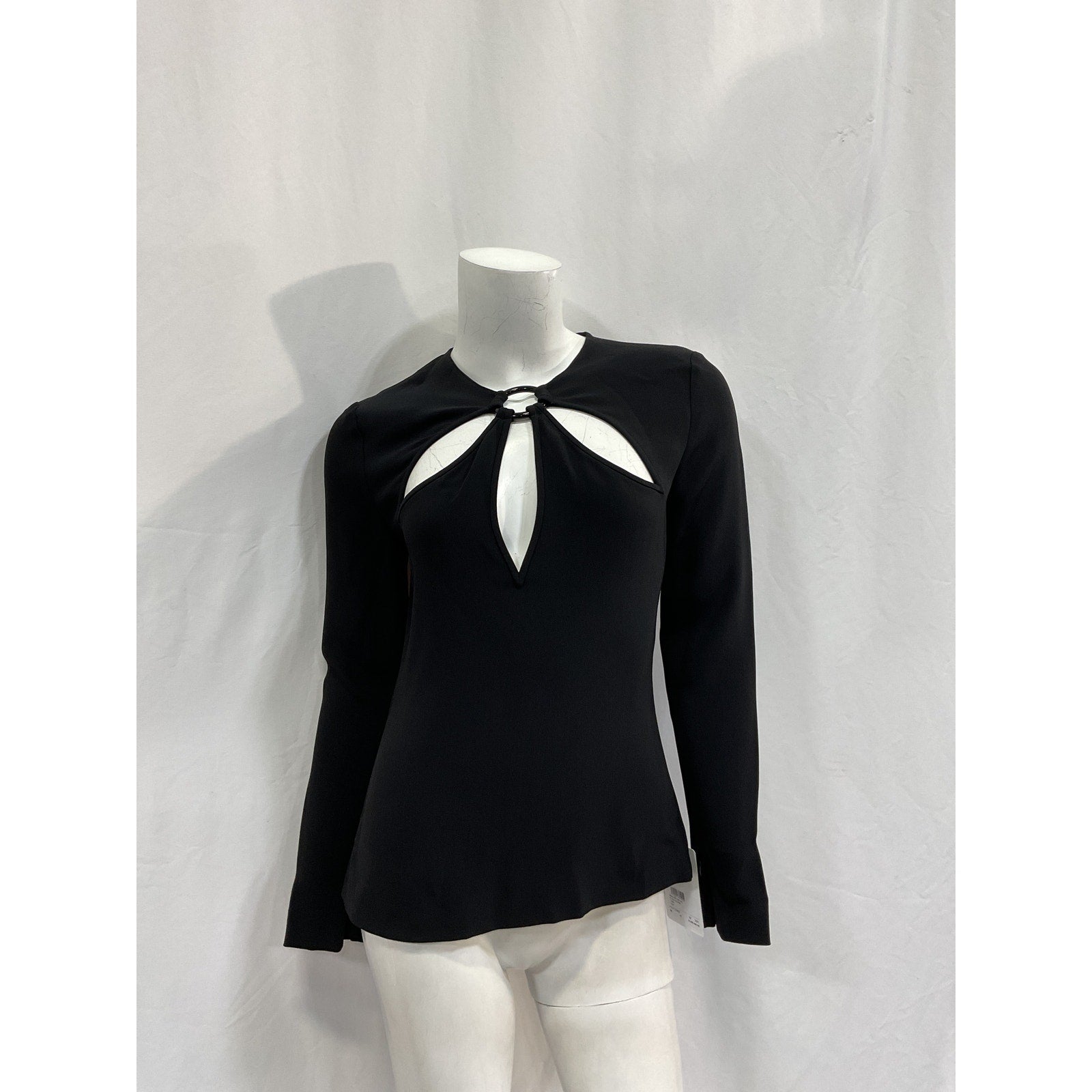 Stella Mccartney Cut Out Black Viscose Cr�pe Top Size 36 - NWT