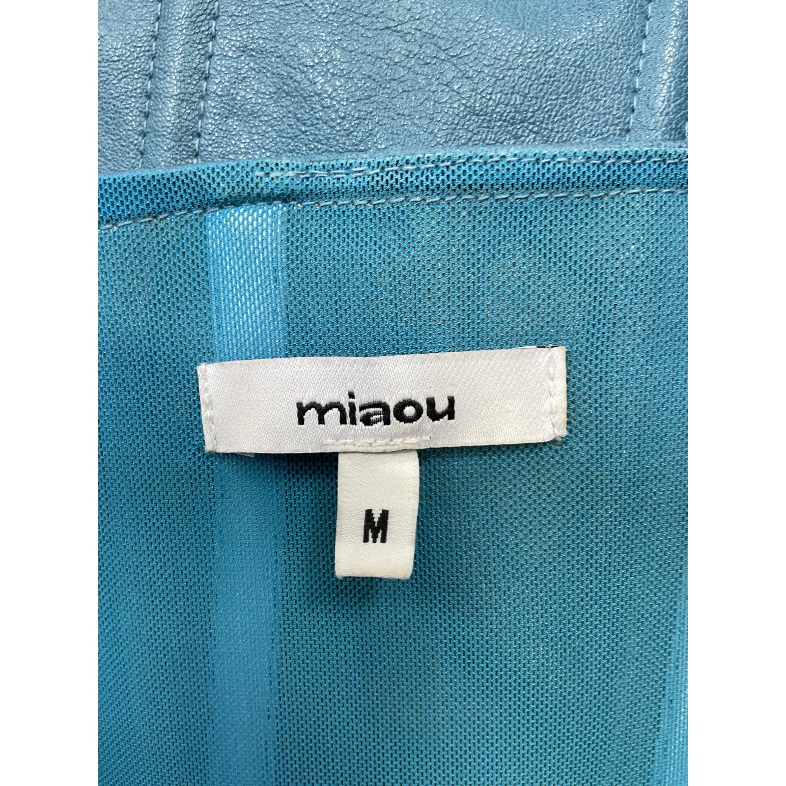 Miaou 'Leia' Blue Polyurethane Vegan Leather Corset Size M
