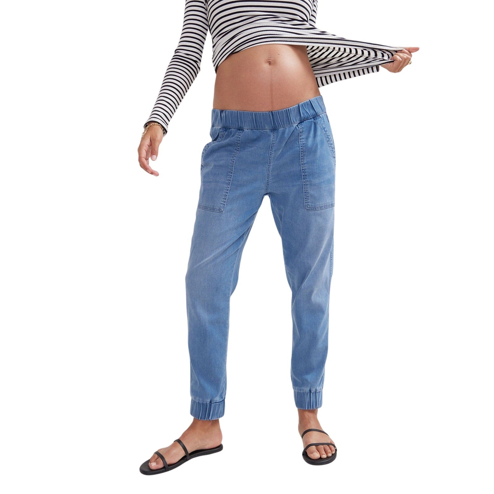 Hatch 'The Easy' Blue Lyocell Denim Jogger Size 2