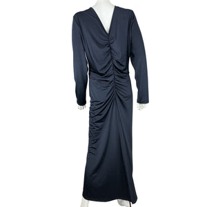 Veronica Beard Ruched Midnight Blue Gilbert Midi Dress Size 12