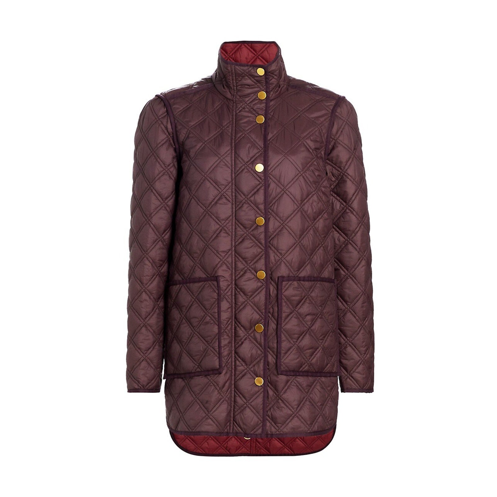 Veronica Beard 'Inigo' Red Quilted Longline Jacket Size XS