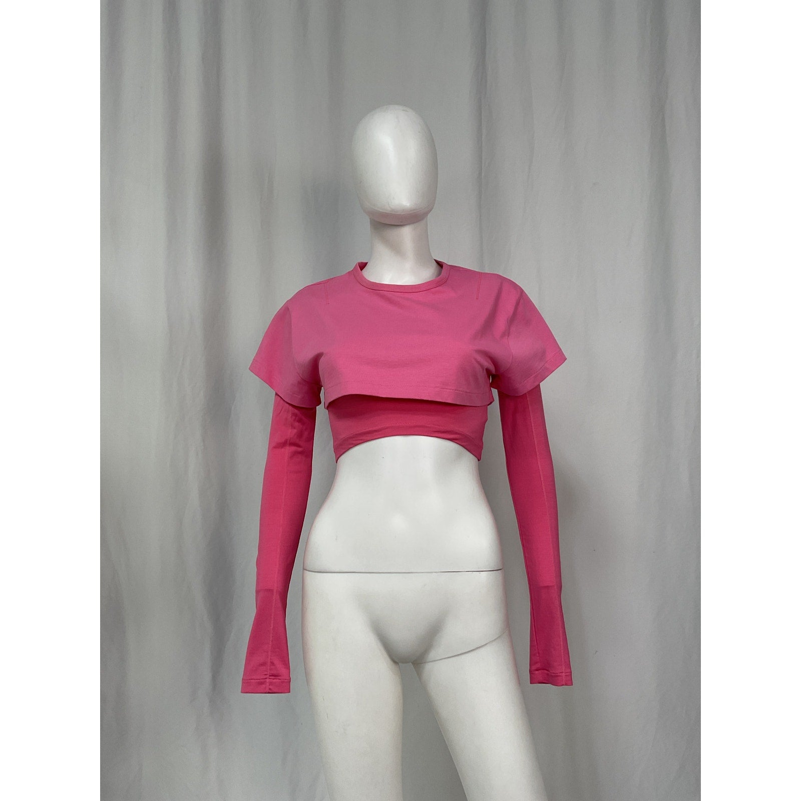 Jacquemus 'Le' Pink Cotton Double Tshirt Size S