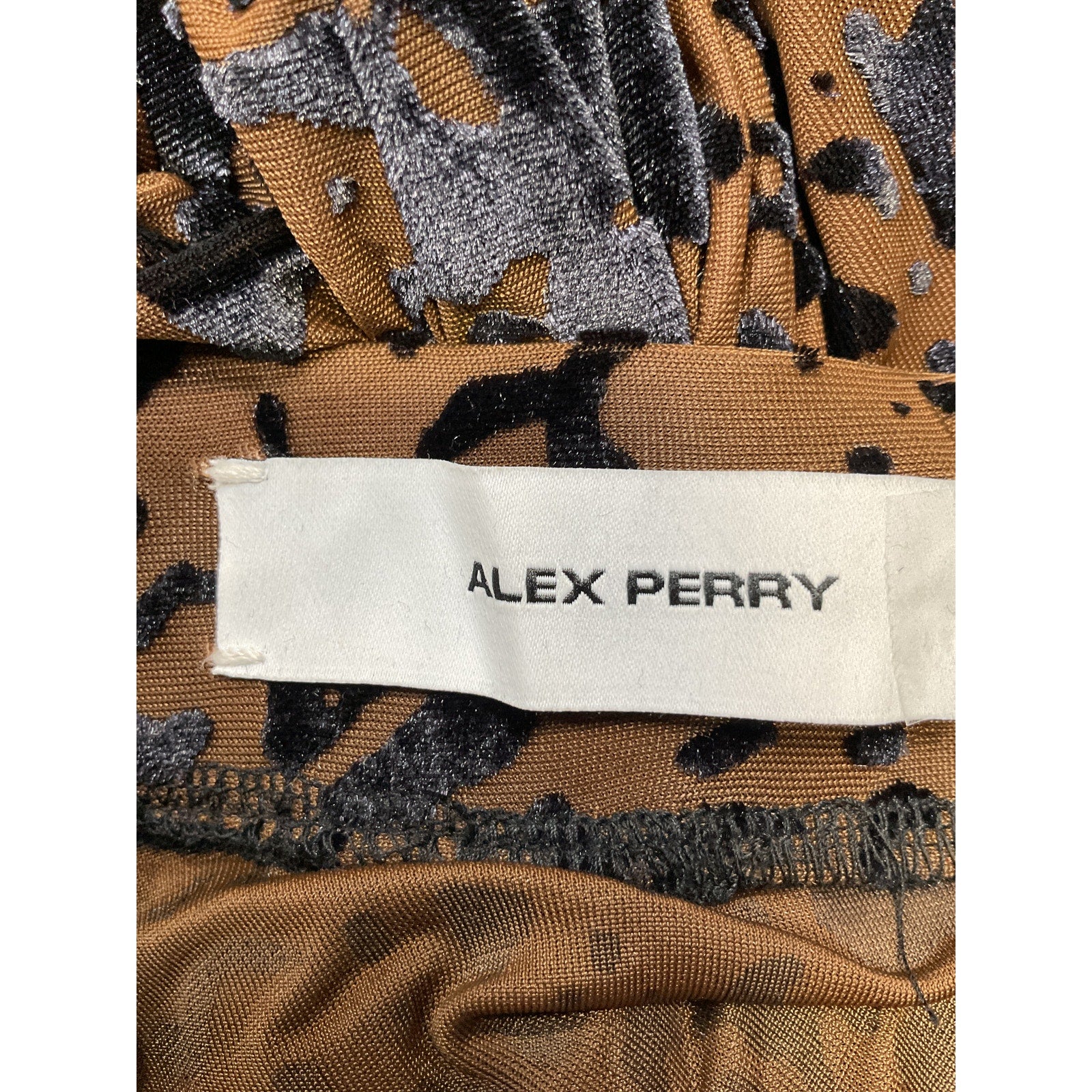 Alex Perry Leopard Burnout Brown Polyester Mesh Stocking Size 6